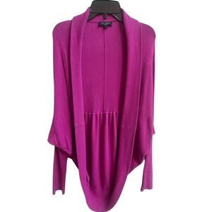 Ted Baker London Women Batwing Open Cardigan Sweater Cocoon Sz 1 US 4 Fuchsia